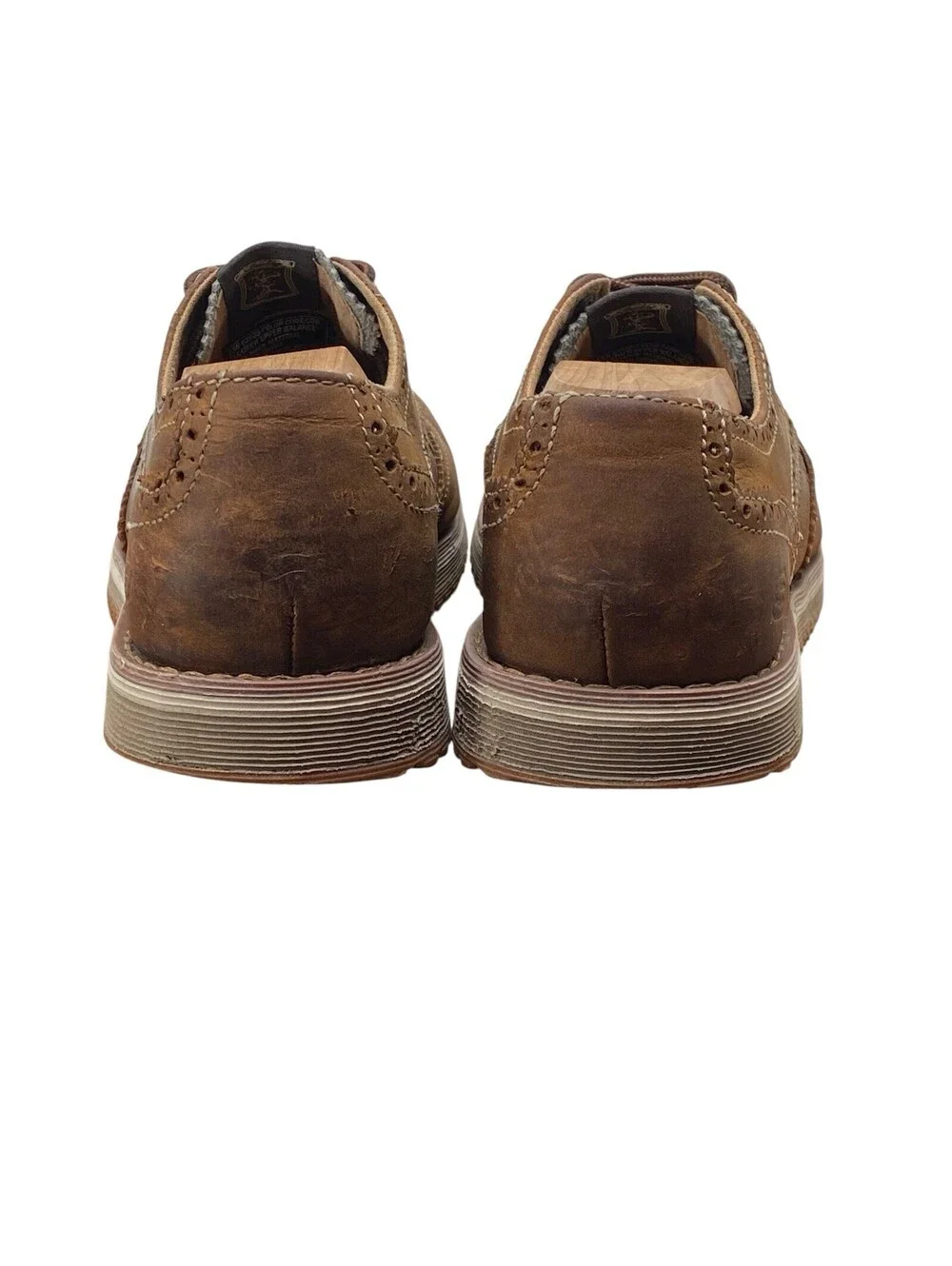 Skechers Ridge Vanek 63935 Wingtip Oxford Shoes Men’s 9 Brown Leather Brogue